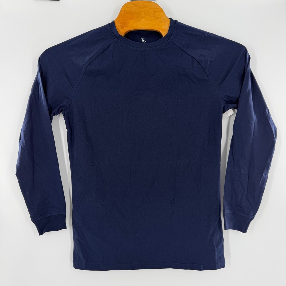 Tailored Athlete Mens Basic Long Sleeve T-Shirt Navy Blue Muscle Fit Large L